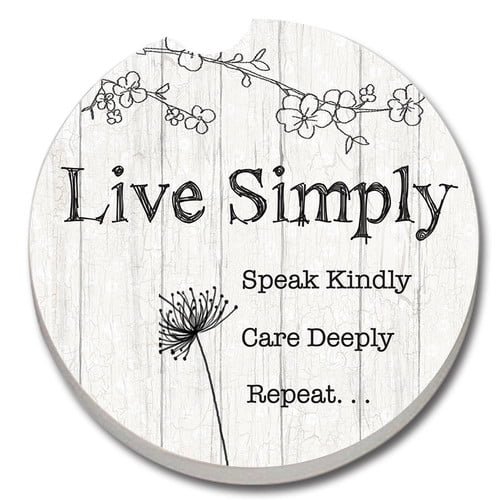 Counterart Absorbent Stone Live Simply Car Coaster Set Of 2 Walmart Com Walmart Com