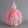 thumbnail image 5 of HBFAGFB Robe Formelle Filles Mode Robe de Fête pour Enfants Robe de Mariage Performance Robes pour Enfants Rose Vif Taille 110, 5 of 5