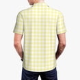 thumbnail image 3 of Balery Lemon Yellow Checkboard Printed Men’s Short Sleeve Polo Shirt, Midweight Men's Shirt,Golf Polo shirts -4X-Large, 3 of 8