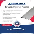 thumbnail image 2 of Randall Manufacturing Corrugated Floor Threshold Strip with Screws, Aluminum, 3" X 5 3/8", 36" Long, 2 of 4