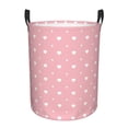 thumbnail image 1 of DouZhe Waterproof Collapsible Large Laundry Baskets, Pink Heart Background Prints Circular Hamper with Handles, 1 of 6