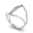 thumbnail image 2 of Statement Engagement Ring for Women - 0.09ct Blue Moissanite in 14K White Gold Promise Ring, 2 of 6