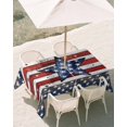 thumbnail image 3 of 54x80 Inch Outdoor Tablecloth with Umbrella Hole Zipper Rectangle 4th of July Star Rectangular Tablecloths Outside Waterproof Independence Day American Flag Vintage Patio Table Cover for Picnic Party, 3 of 8