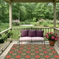 thumbnail image 4 of Outdoor Rug 3x5ft Retro Kaleidoscope Large Area Rug Red Argyle Pattern Indoor Outdoor Carpet Outdoor Rugs Mats for Patio Camping,RV,Front Door, Outside Decor, 4 of 9