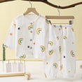 thumbnail image 5 of NAISIBABY Girls Outfit Sets,Air-Conditioned Long Sleeve Tops+Pants Homewear 2PC Clothes White Size 3T, 5 of 5