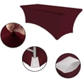 thumbnail image 4 of Eurmax 5Ft Rectangular Fitted Spandex Tablecloths Table Covers (Maroon), 4 of 4