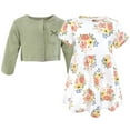 thumbnail image 3 of Hudson Baby Girls Cotton Dress and Cardigan Set, Golden Bouquet, 3T, 3 of 5