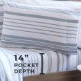 thumbnail image 6 of Great Bay Home Turkish Cotton Solid Flannel Sheet Set  (California King, Soft Blue - Stripe), 6 of 6