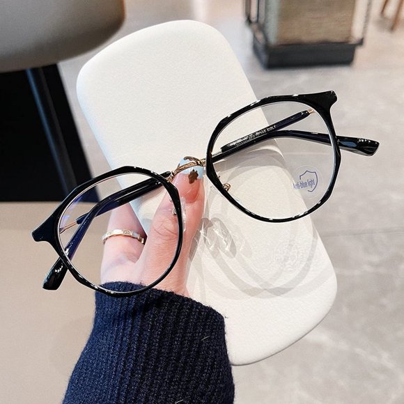 Gafas con montura para miopía TR90, montura irregular, antiluz azul para mujer, gafas lisas