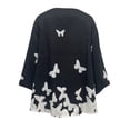thumbnail image 4 of AXXD 3/4 Length Sleeve Womens Tops O-Neck Printed Loose Womens Tops Casual Clothes $10.00 Black 12, 4 of 5