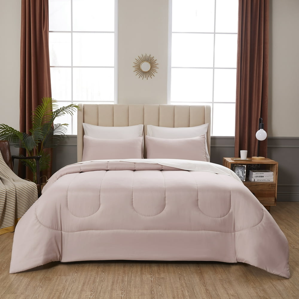 Mainstays 8Piece BedinaBag Blush Queen with Sheets, Shams