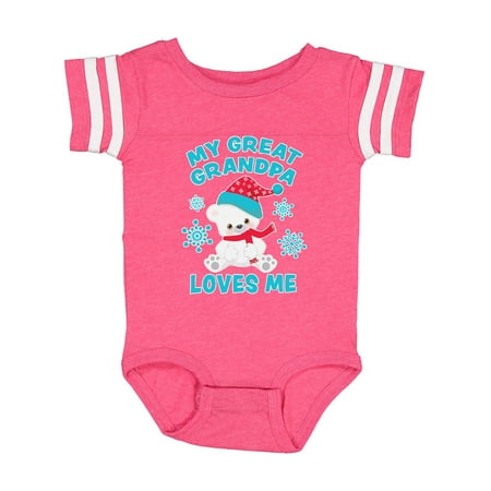 

Inktastic Polar Bear My Great Grandpa Loves Me in Santa Hat Gift Baby Boy or Baby Girl Bodysuit