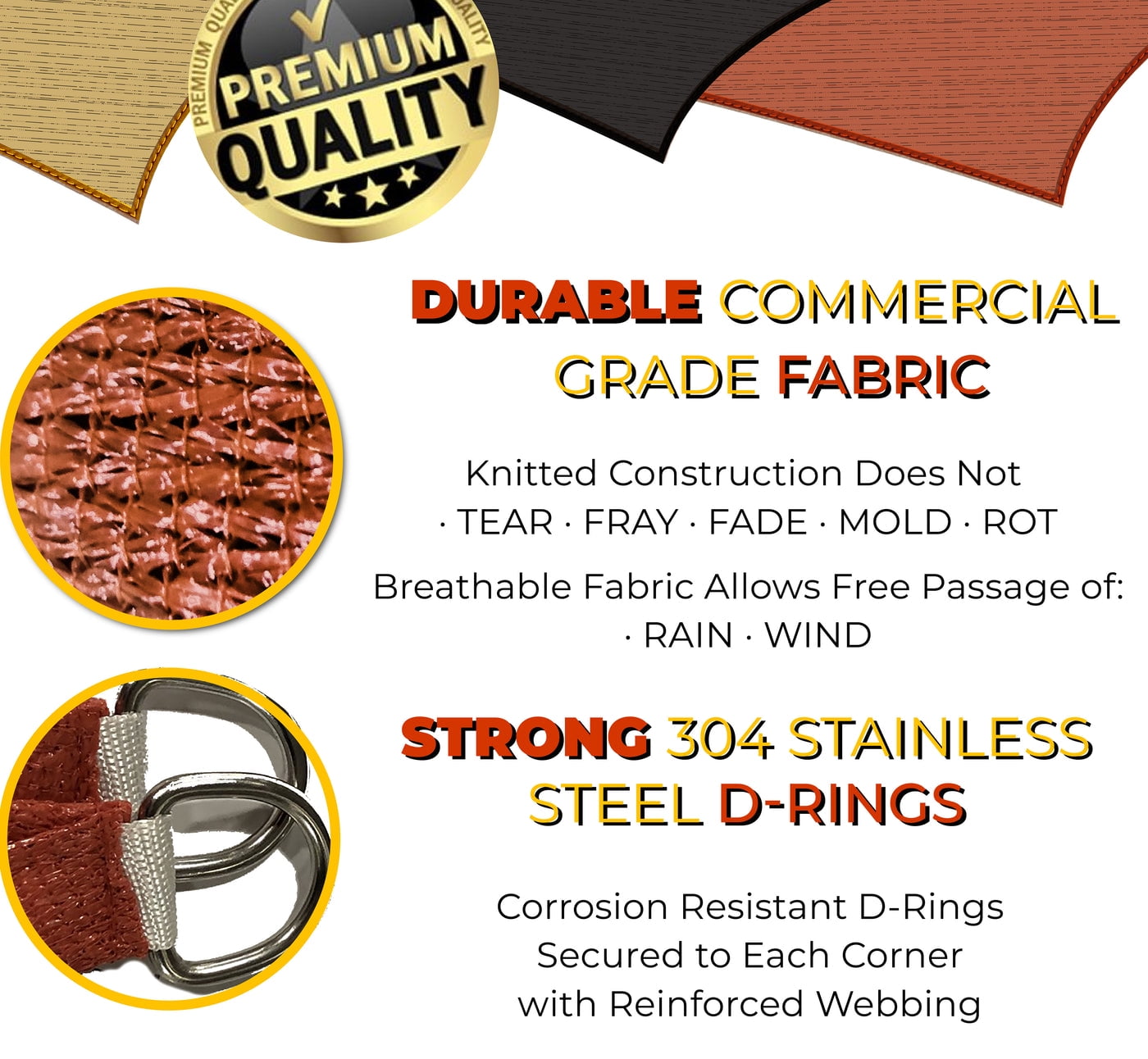 Backyard Expressions 10' x 10' x 10' Sun Shade Sail for Patio Available in a Variety of Colors