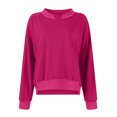 thumbnail image 4 of VBARHMQRT Chandails à Capuche Couple Hiver Femme Col Rond Court Couleur Unie, 4 of 5