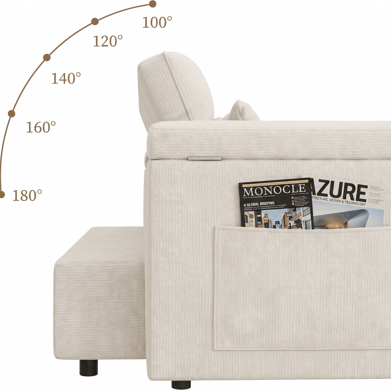 Xiweot 65" Sleeper Sofa Bed, 3-in-1 Convertible Chenille Futon Couch, Loveseat Sofa with Adjustable Backrest, Pull out Couch with Storage Armrest & Pillows for Living Room Apartment (Biege)