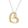 thumbnail image 2 of Gilded 1/10 ct. T.W. Lab Grown Diamond (SI1-SI2 Clarity, F-G Color) and 14K Yellow Gold Plating Over Sterling Silver Sideways Heart Pendant with an 18 Inch Spring Ring Clasp Cable Chain, 2 of 5