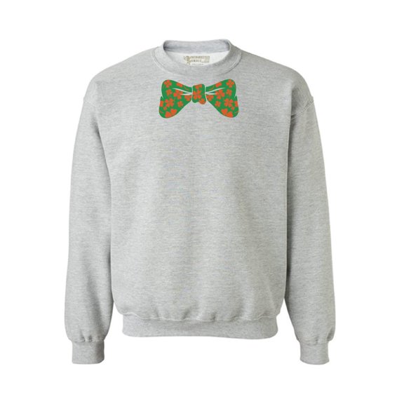 Awkward Styles St. Patrick's Day Bow Tie Sweatshirt for Men and Women Irish Tuxedo Outfits for St. Paddy's Day Irish Clover Bow Tie Gifts for Him and Her Lucky Irish Clover Bow Tie Unisex Sweater