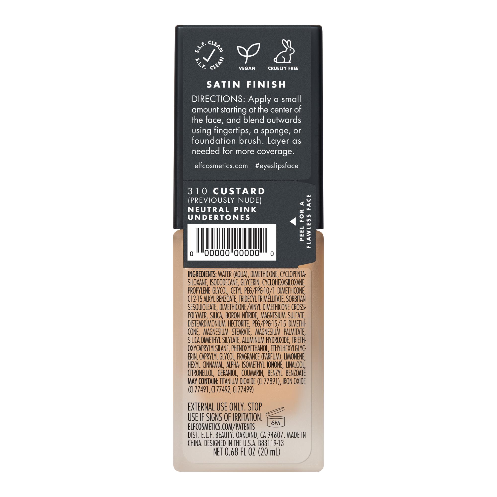 e.l.f. Cosmetics Flawless Satin Foundation, Custard, 0.68 oz photo 7