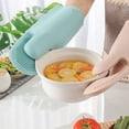 thumbnail image 3 of Inteprter Manopla para horno, manoplas para parrilla, guantes de cocina, resistentes a altas temperaturas, antideslizantes, profesionales, Cocina y Comedor Verde, 3 of 6