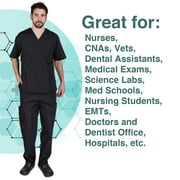 M&M SCRUBS Solid Men Scrub Set, Men Medical Uniforms 201- (BLACK)