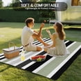 thumbnail image 4 of Outdoor Rug 6x9 ft Abstract Striped Waterproof Outdoor Patio Rug Mat Non Slip Outside Area Rugs Carpet for RV,Camping,Porch,Deck,Pool,Balconybackyard,Sage Green Black White, 4 of 9