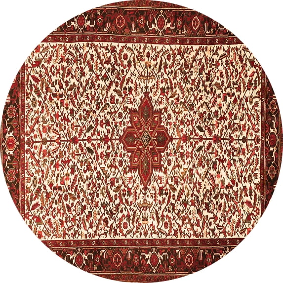 Ahgly Company Indoor Round Persian Orange Traditional Area Rugs, 6' Round
