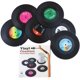 thumbnail image 4 of Juego de 12 posavasos retro para CD posavasos negros bajo cristal, 4 of 4