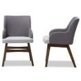 thumbnail image 4 of Bowery Hill 32.68"H Mid-Century Fabric Dining Arm Chair in Gray (Set of 2), 4 of 8