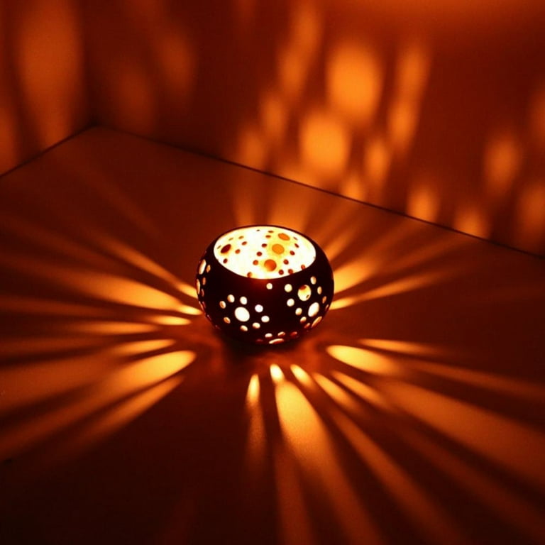 Tea Light Candle Holders Coconut Shell Tealight Holder Bowl Candle