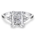 thumbnail image 2 of VAKKI 5.3ct Radiant Cut Women Engagement Ring 925 Sterling Silver White Gold Plated White Birthstone Simulated Diamond Ring Size 5-10, 2 of 5