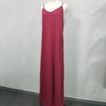 thumbnail image 4 of WTXUE Robes Maxi, Robe Nuisette Sans Manches avec Poches Col en V, Robe Longue Ample pour Femmes avec Poches, Jupe Débardeur, Jupe à Bretelles Maxi Unie pour Femmes, Bleu Taille TTG, 4 of 9