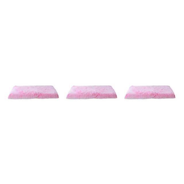 Dalazy Adapté à Toutes les Races Lit pour Chien Facile à Nettoyer Coussin pour Animaux Durable Polyester Tapis pour Animaux Rapport Qualité-Prix Rose Blanc P 40*30*5cm 3ensemble