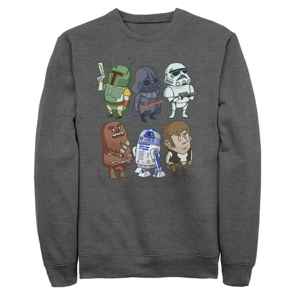 Mens Star Wars Cartoon Crew Sweatshirt