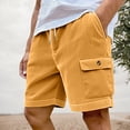 thumbnail image 2 of Corduroy Shorts Men Elastic Waist Shorts Drawstring Soft Summer Shorts for Men Casual with Pockets Athletic Shorts Beach Shorts for Spring And Summer, 2 of 5