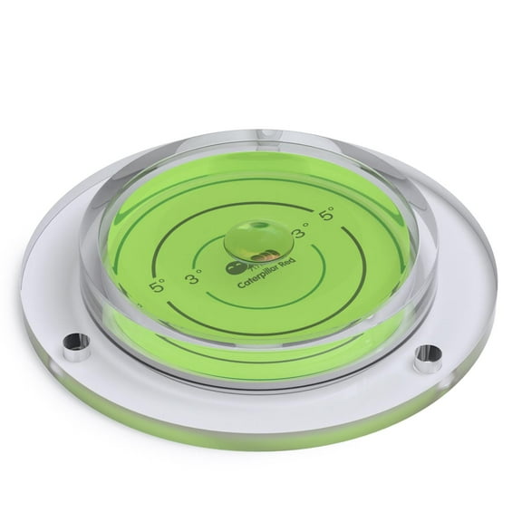 Acrylic Large, Flanged Circular Angle Spirit Bubble Degree Level (Green aqueous) 100mm (3 5/16 in) Diameter