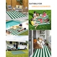 thumbnail image 5 of Outdoor Rug 5x8 ft Green White Striped Waterproof Outdoor Patio Rug Mat Non Slip Outside Area Rugs Carpet for RV,Camping,Porch,Deck,Pool,Balconybackyard,Minimalist Christmas, 5 of 9