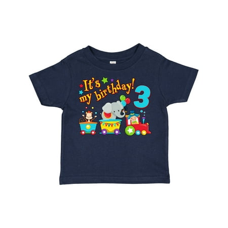 

Inktastic It s My Birthday- Circus Train 3rd Birthday Boys or Girls Toddler T-Shirt