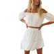 thumbnail image 4 of TRKIYQC Sexy verano señoras fuera del hombro fiesta playa ropa camisa y faldas cintura alta dos piezas mujeres Casual Crop Tops volantes trajes TRKIYQC  moderno, 4 of 9