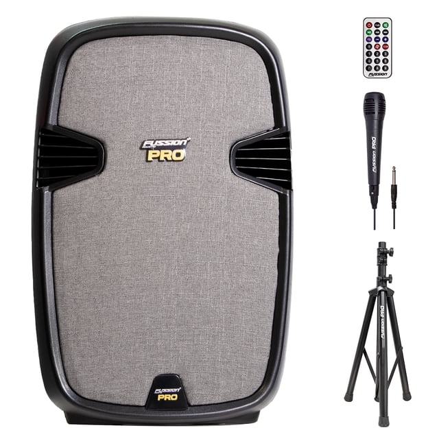 Bafle Recargable 15 Fussion Acustic PBS-1004C Incluye Micrófono Alámbrico y Tripié