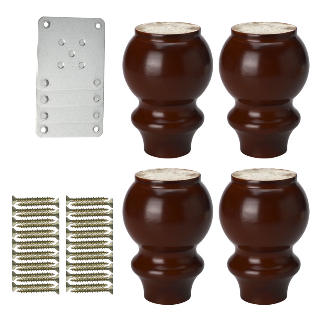 5" Wood Furniture Leg Chair Table Feet Leg Replacement Adjuster Set of 4