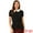 Black, variant on DARING DIVA Women's Contrast Peter Pan Collar Blouse Shirt S White