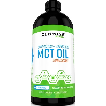 Zenwise Health Natural C8 & C10 Coconut MCt Oil for Energy & Weight Control, 32 (Best Natural Fat Burner Pills)