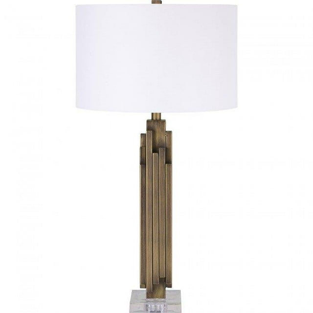 Ren-Wil LPT982 Gabriel Table Lamp, Antique Brass & Clear - Small