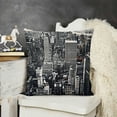 thumbnail image 2 of SHANXI Throw Pillow Cushion Cover, Panorama of High Buildings of City Famous Monument Black and White Photo, Decorative Square Accent Pillow Case 20x20in, 2 of 5