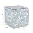 thumbnail image 4 of Tyler Dillion Square Mirrored Glass Side Table with Blue/Gray Antique Finish 17"H x 16"D x 16"W, 4 of 6