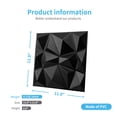 thumbnail image 2 of 33PCS 11.8'' x 11.8'' PVC 3D Wall Panel Diamond for Interior Wall Décor in Black, Wall Decor PVC Panel, 3D Textured Wall Panels, 2 of 7