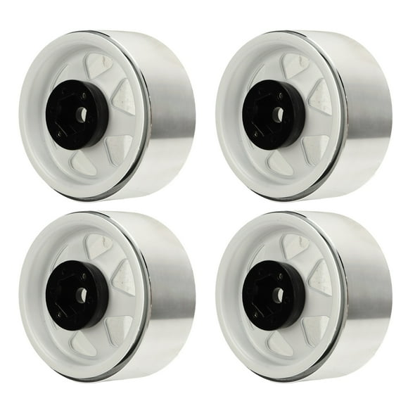 llantas Beadlock compensadas - Llantas de metal de 8,9 mm para cubo profundo para Axial SCX10 90046 1,9 pulgadas, color blanco