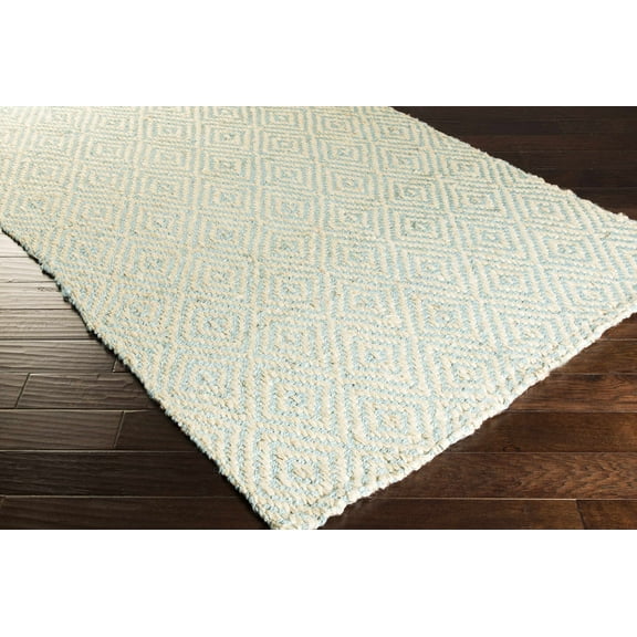 BoutiqueRugs Tyronza Natural Fibers Area Rug - Cream, Sky Blue - 2' x 3'