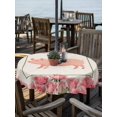 thumbnail image 2 of Outdoor Tablecloth with Umbrella Hole for Patio/Picnic/Party/Camping, Farmhouse Pig Waterproof Table Cloth Round Cover Washable, Country Pink Rose Flowers Vintage Pastoral (Dia 54"), 2 of 9