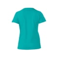 thumbnail image 2 of Playera Fruit Of The Loom para Mujer, Cuello V Básica de Manga Corta Turquesa Talla 2EG, 2 of 4